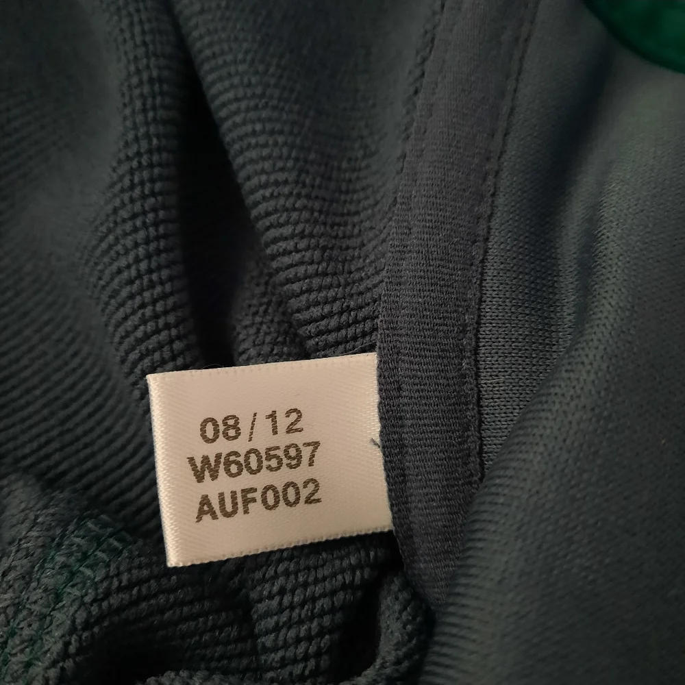 Adidas Men's Gray and Green 1/4 Zip Pullover Sweatshirt size Medium